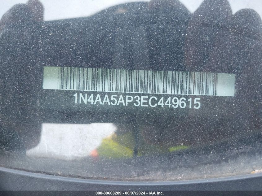 2014 Nissan Maxima 3.5 Sv VIN: 1N4AA5AP3EC449615 Lot: 39603289