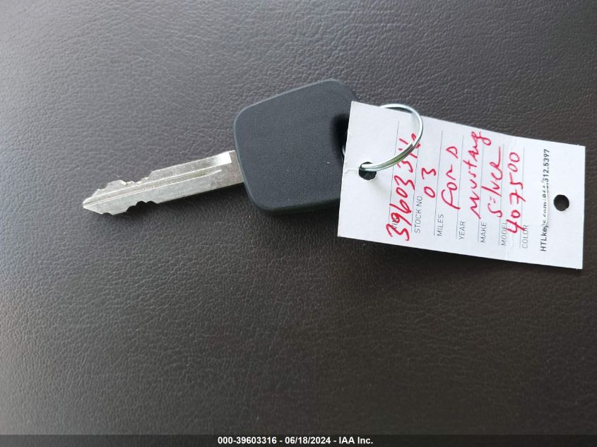 2003 Ford Mustang Gt VIN: 1FAFP45X13F407500 Lot: 39603316