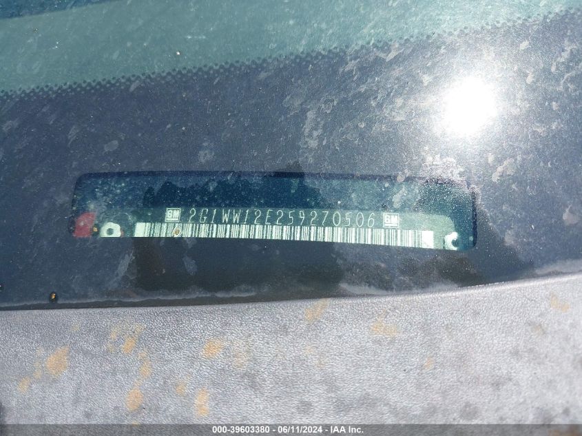 2005 Chevrolet Monte Carlo Ls VIN: 2G1WW12E259270506 Lot: 39603380