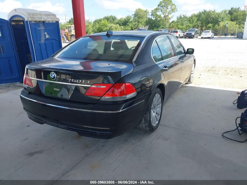 2008 BMW 750Li VIN: WBAHN83538DT87526 Lot: 39603505