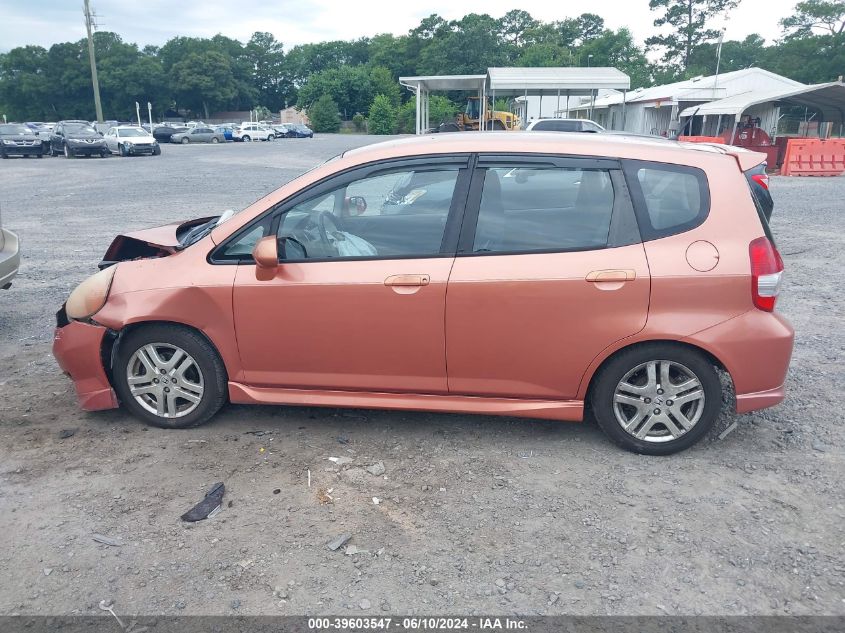 2007 Honda Fit Sport VIN: JHMGD38637S039935 Lot: 39603547