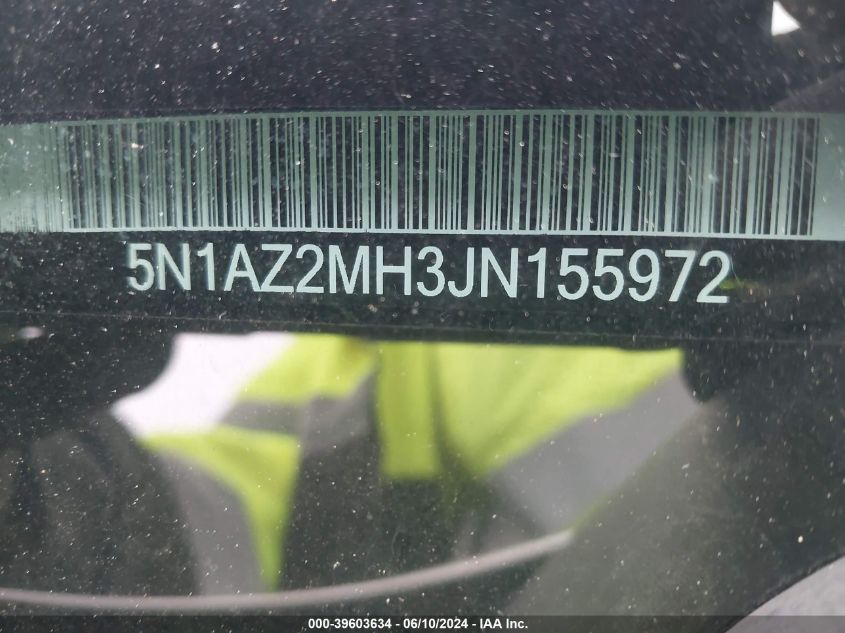 2018 Nissan Murano Platinum VIN: 5N1AZ2MH3JN155972 Lot: 39603634