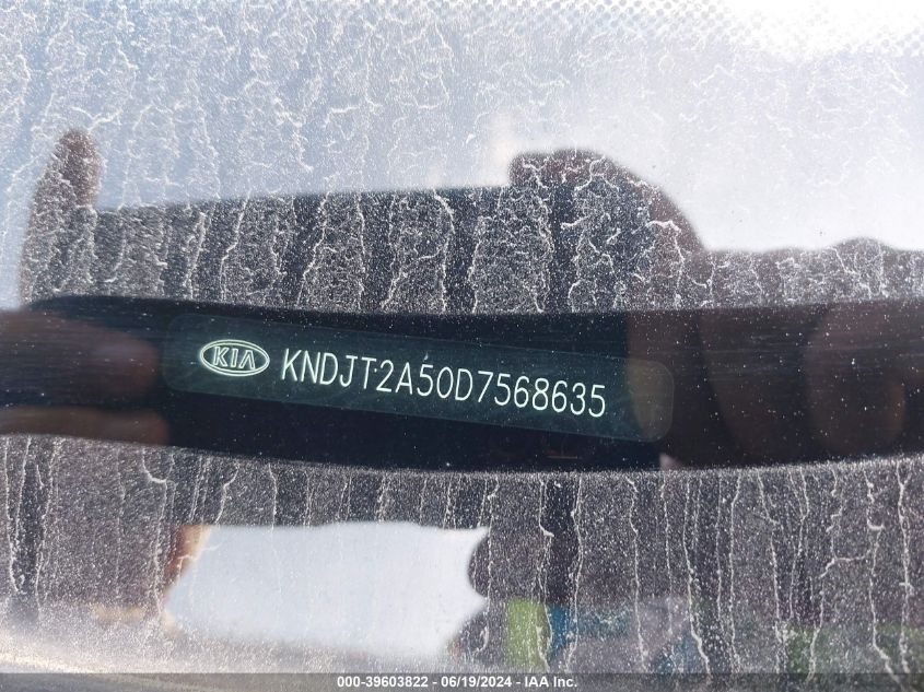 2013 Kia Soul VIN: KNDJT2A50D7568635 Lot: 39603822