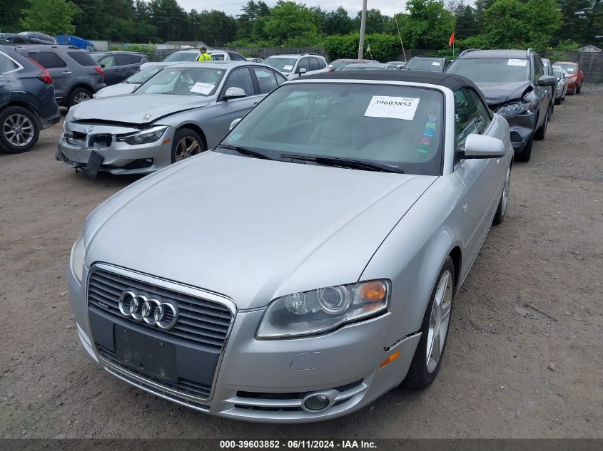 2007 Audi A4 2.0T VIN: WAUDF48H67K023490 Lot: 39603852