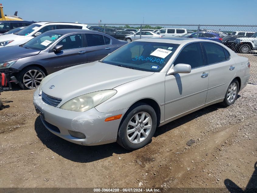 2004 Lexus Es 330 VIN: JTHBA30G040003599 Lot: 39604208