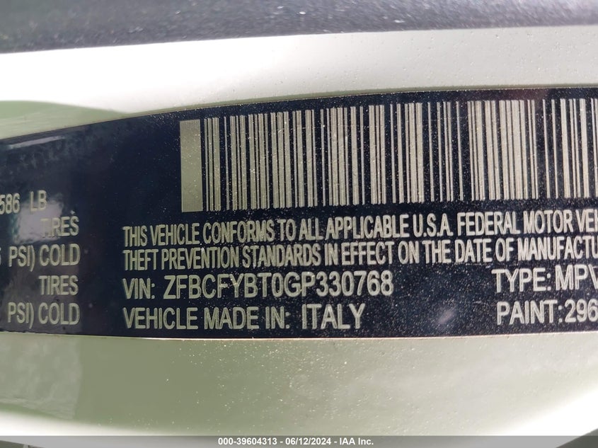 2016 FIAT 500X EASY - ZFBCFYBT0GP330768