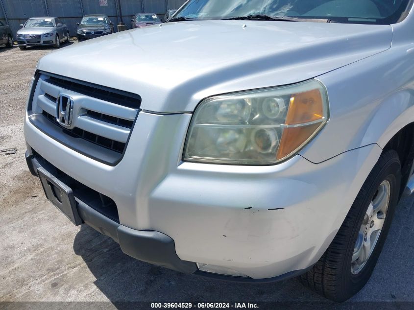 2006 Honda Pilot Ex-L VIN: 2HKYF187X6H508710 Lot: 39604529