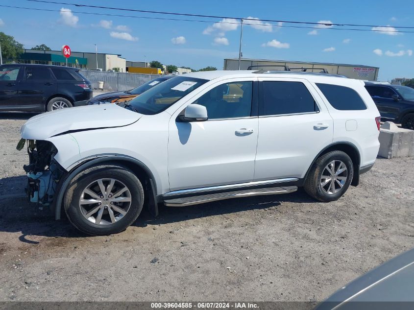 2016 Dodge Durango Limited VIN: 1C4RDHDG6GC476909 Lot: 39604585