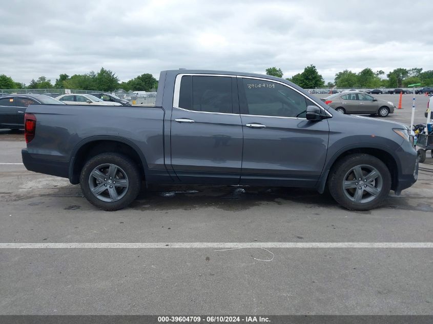 2022 Honda Ridgeline Rtl-E VIN: 5FPYK3F7XNB027743 Lot: 39604709