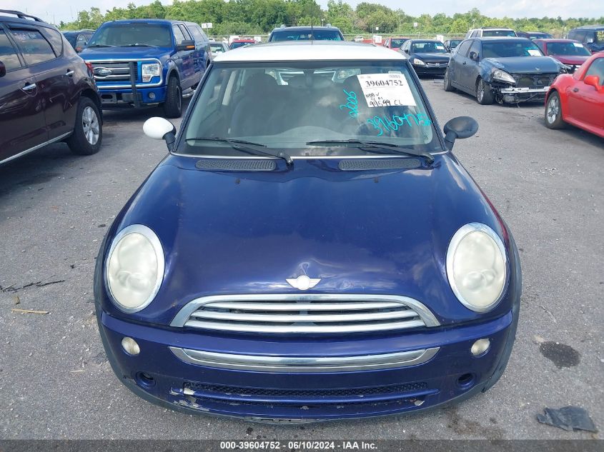 2006 Mini Cooper VIN: WMWRC33576TJ75020 Lot: 39604752