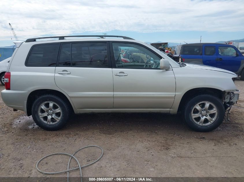 2005 Toyota Highlander V6 VIN: JTEEP21A850080414 Lot: 39605007