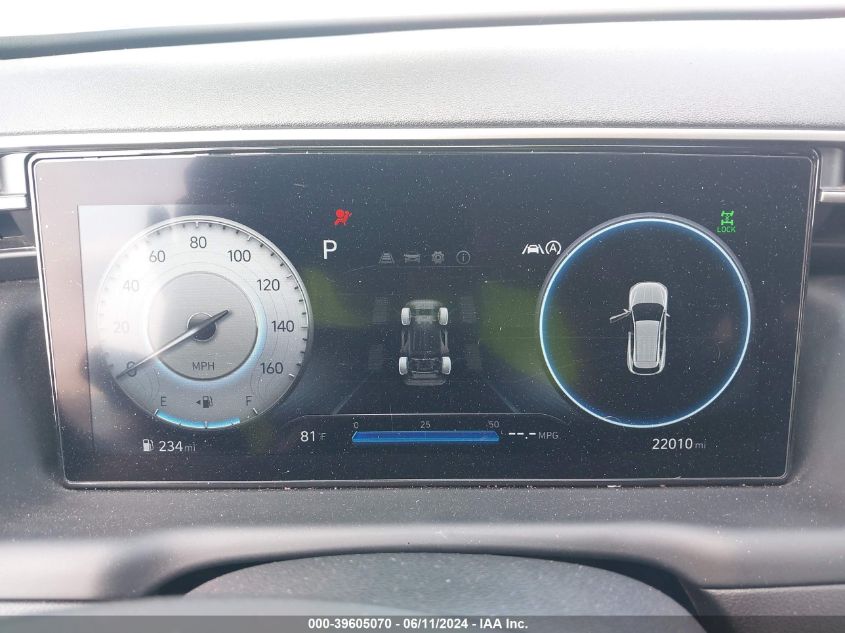 2022 Hyundai Tucson Sel VIN: 5NMJFCAE5NH123704 Lot: 39605070