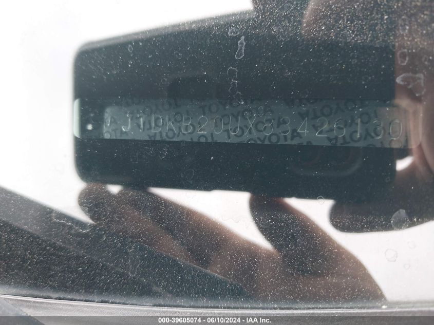 2008 Toyota Prius VIN: JTDKB20UX83426130 Lot: 39605074