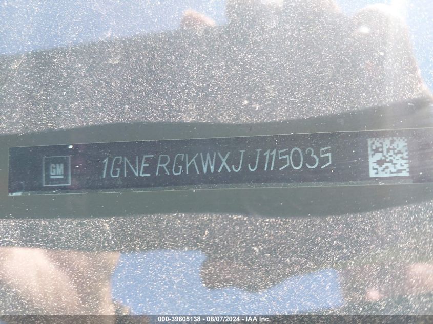 2018 Chevrolet Traverse 1Lt VIN: 1GNERGKWXJJ115035 Lot: 39605138