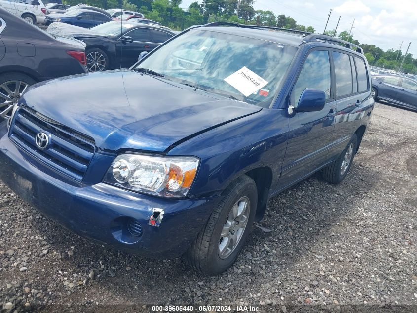 2005 Toyota Highlander V6 VIN: JTEDP21AX50090096 Lot: 39605440