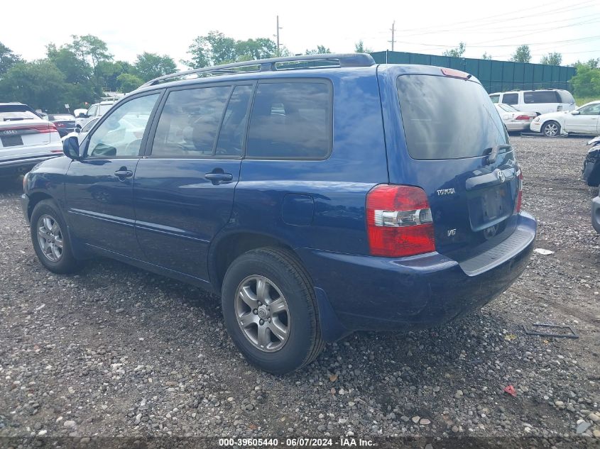 2005 Toyota Highlander V6 VIN: JTEDP21AX50090096 Lot: 39605440