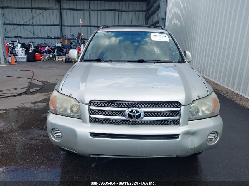 2006 Toyota Highlander Hybrid V6 VIN: JTEDW21A060008557 Lot: 39605484