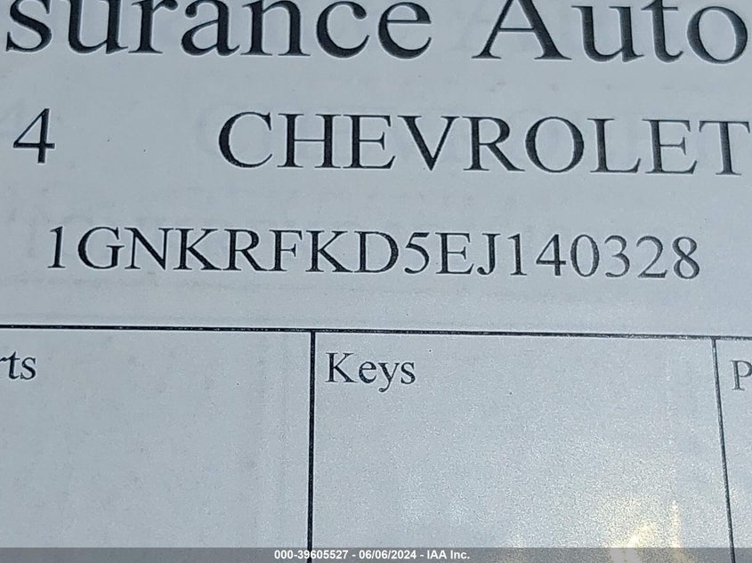 2014 CHEVROLET TRAVERSE LS - 1GNKRFKD5EJ140328