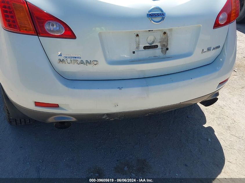 2010 Nissan Murano Le VIN: JN8AZ1MW4AW110762 Lot: 39605619
