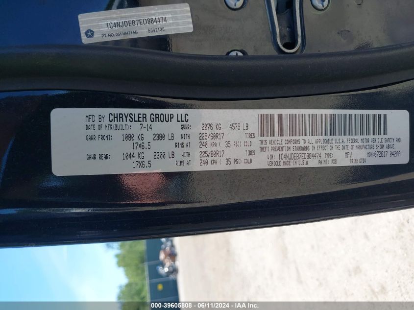 2014 JEEP COMPASS LATITUDE - 1C4NJDEB7ED884474