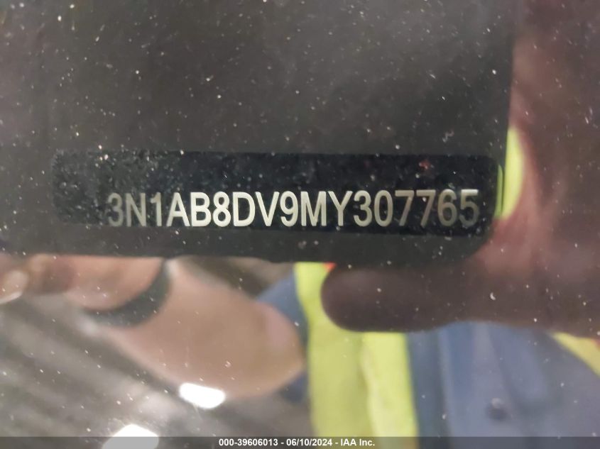 2021 Nissan Sentra Sr Xtronic Cvt VIN: 3N1AB8DV9MY307765 Lot: 39606013