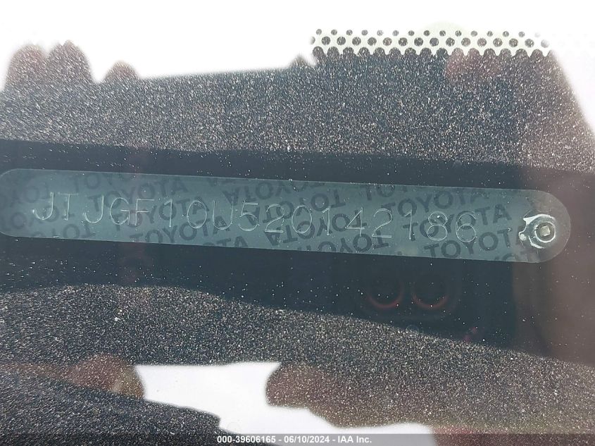 2002 Lexus Rx 300 VIN: JTJGF10U520142186 Lot: 39606165