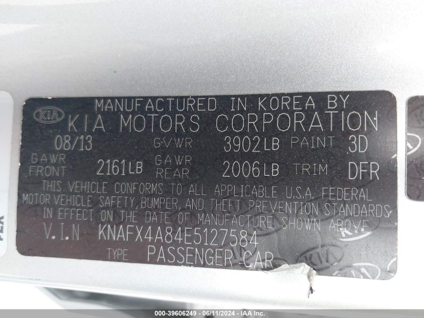 2014 KIA FORTE EX - KNAFX4A84E5127584