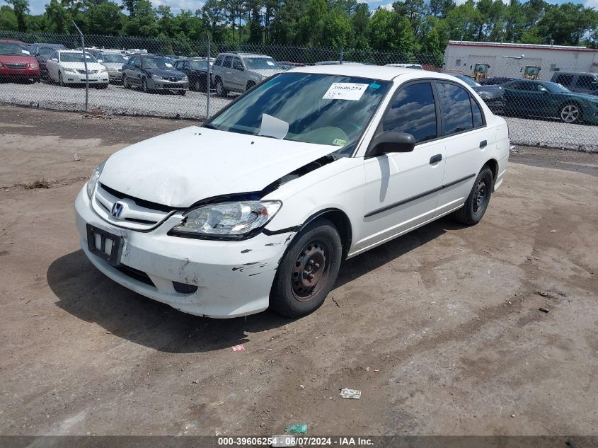 2005 Honda Civic Vp VIN: 1HGES16335L002873 Lot: 39606254