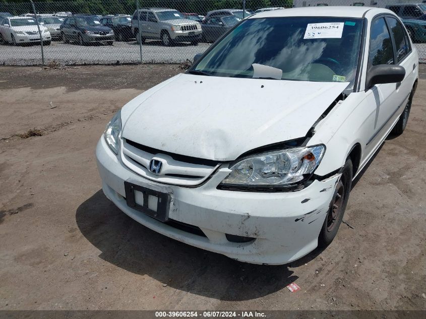 2005 Honda Civic Vp VIN: 1HGES16335L002873 Lot: 39606254