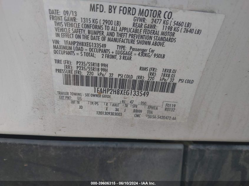 2014 FORD TAURUS SEL - 1FAHP2H8XEG133549