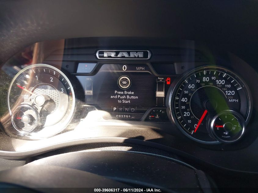 2019 Ram 2500 Laramie Mega Cab 4X4 6'4 Box VIN: 3C6UR5NL1KG584857 Lot: 39606317