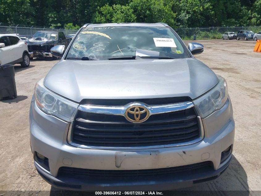 2015 Toyota Highlander Xle V6 VIN: 5TDJKRFH5FS190187 Lot: 39606412