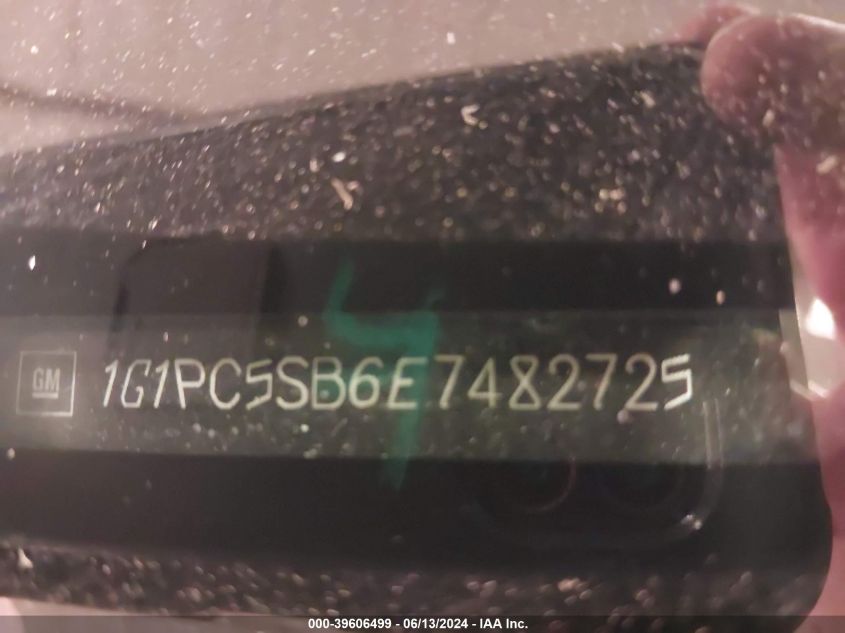 2014 Chevrolet Cruze 1Lt Auto VIN: 1G1PC5SB6E7482725 Lot: 39606499
