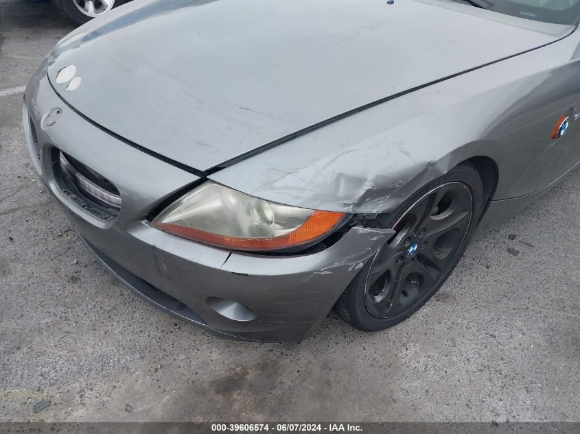 2003 BMW Z4 3.0I VIN: 4USBT53483LU02728 Lot: 39606574