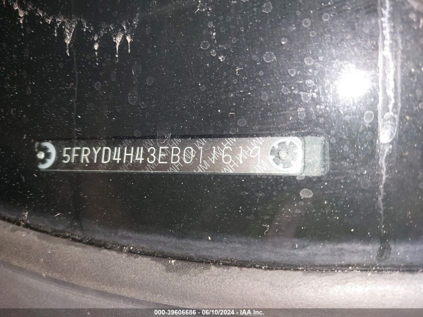 2014 Acura Mdx Technology Package VIN: 5FRYD4H43EB011619 Lot: 39606686