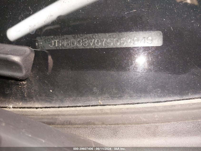 2007 Toyota Rav4 VIN: JTMBD33V075054949 Lot: 39607406