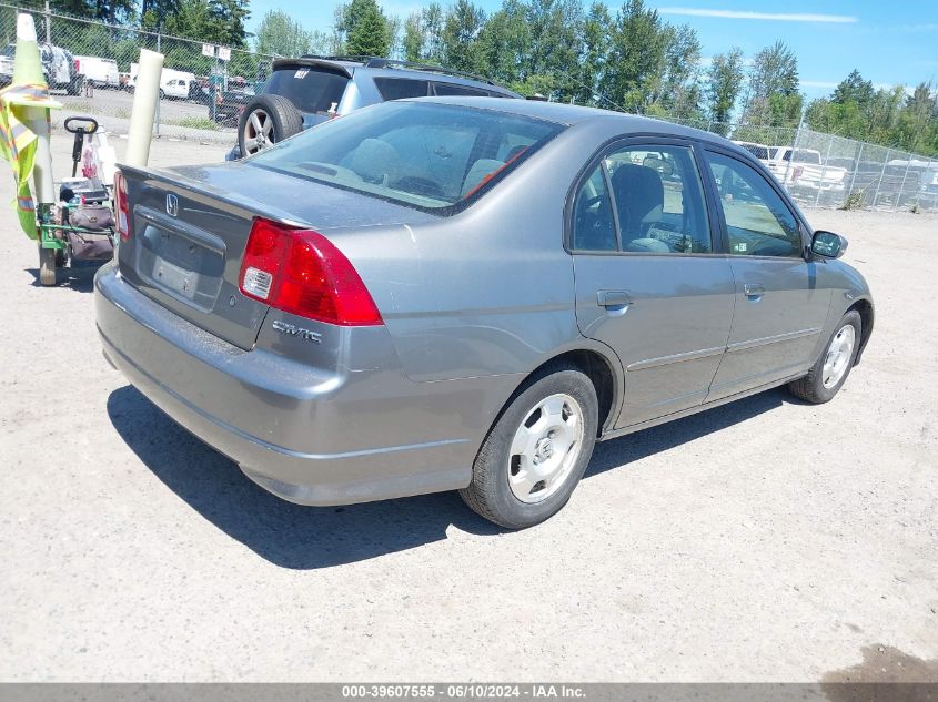 2004 Honda Civic Hybrid VIN: JHMES95624S019255 Lot: 39607555