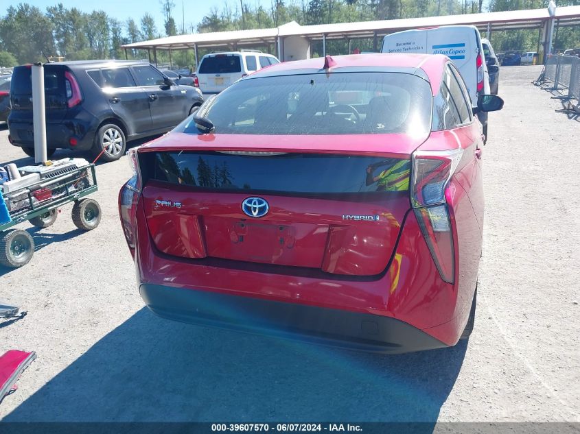 2016 Toyota Prius VIN: JTDKBRFU6G3505454 Lot: 39607570