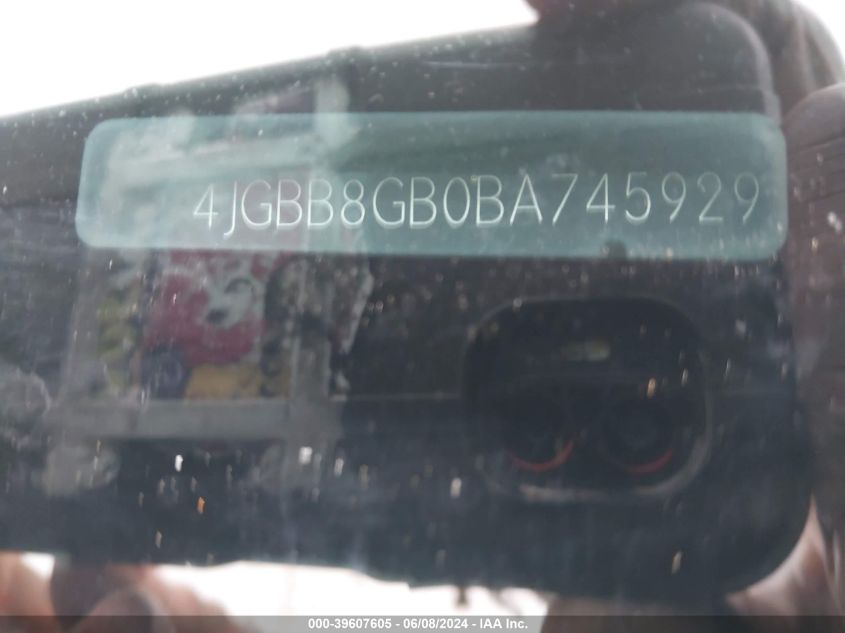 2011 Mercedes-Benz Ml 350 4Matic VIN: 4JGBB8GB0BA745929 Lot: 39607605