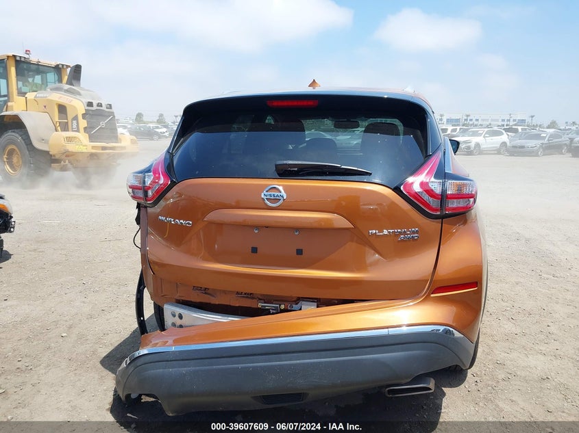 2016 Nissan Murano Platinum VIN: 5N1AZ2MH2GN116234 Lot: 39607609