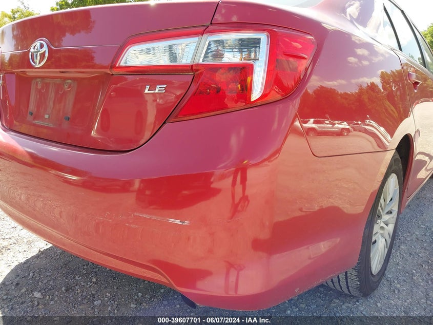 2012 Toyota Camry Le VIN: 4T1BF1FK4CU554284 Lot: 39607701
