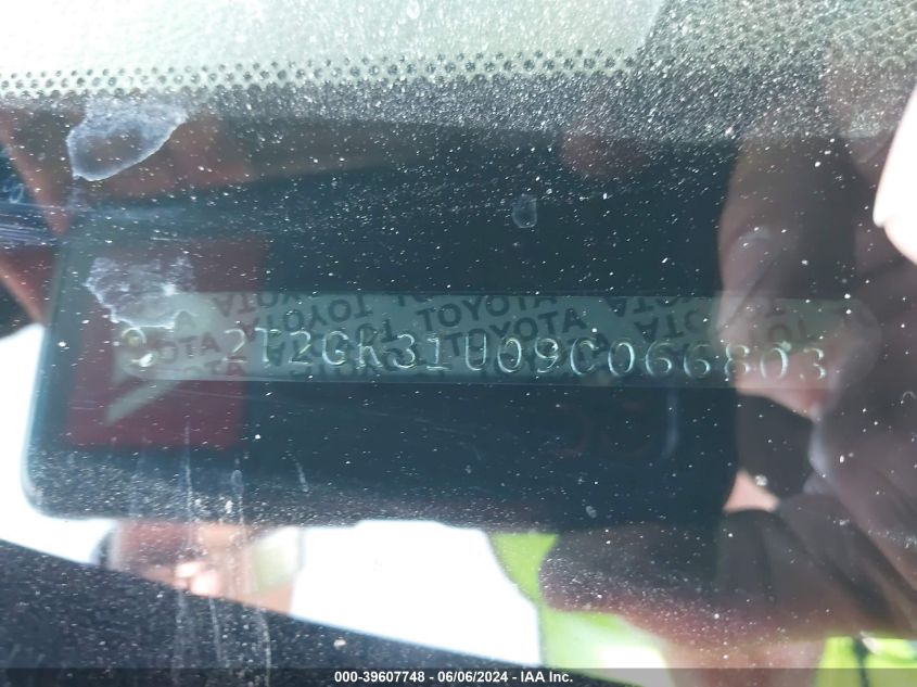 2009 Lexus Rx 350 VIN: 2T2GK31U09C066803 Lot: 39607748