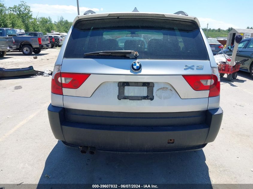 2005 BMW X3 3.0I VIN: WBXPA93415WD02258 Lot: 39607832