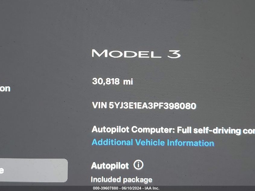 2023 TESLA MODEL 3 - 5YJ3E1EA3PF398080