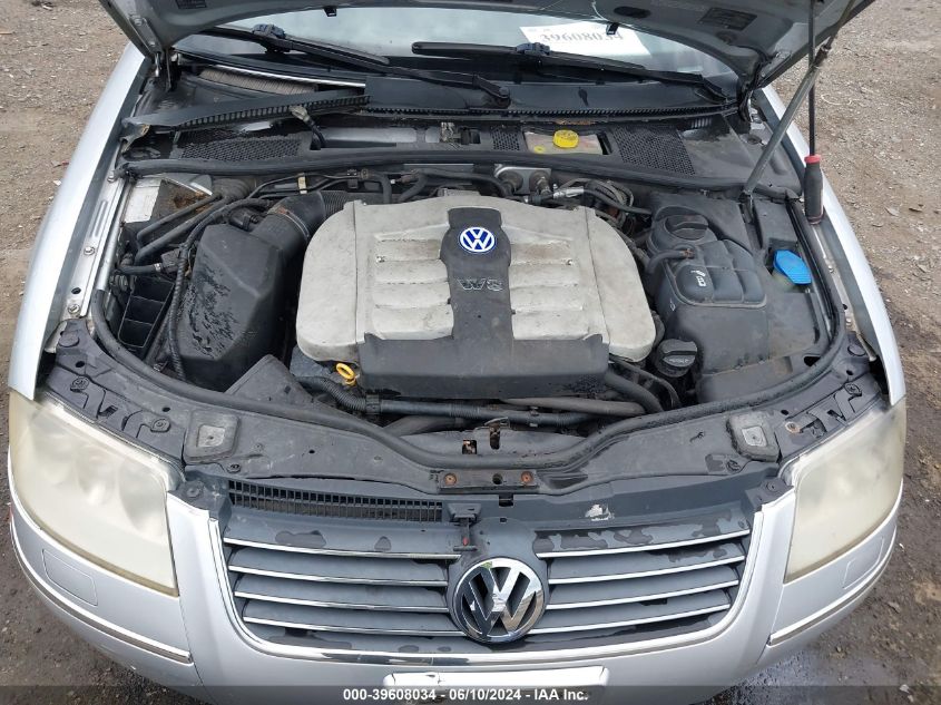 2003 Volkswagen Passat W8 VIN: WVWUK63B43P279704 Lot: 39608034