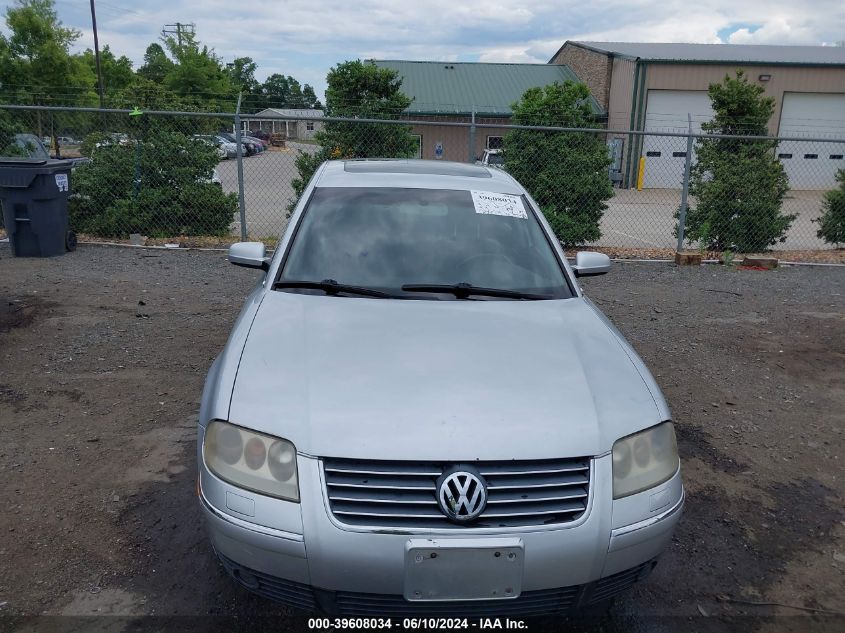2003 Volkswagen Passat W8 VIN: WVWUK63B43P279704 Lot: 39608034