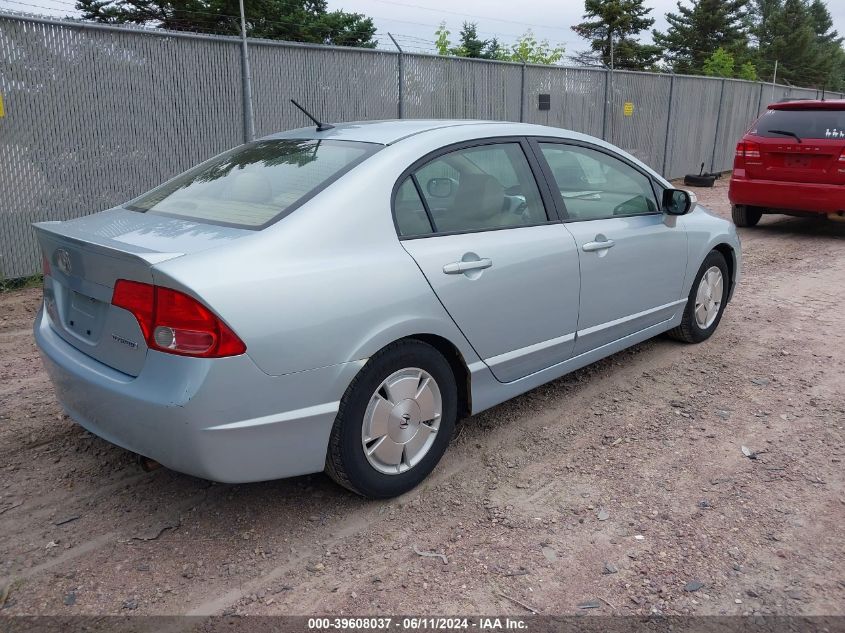 2008 Honda Civic Hybrid VIN: JHMFA36268S002433 Lot: 39608037