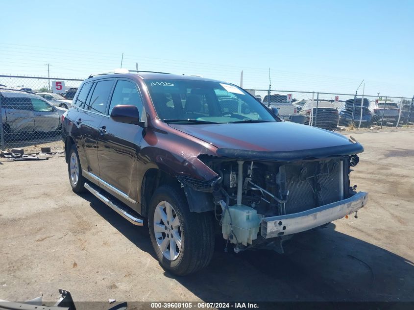 2013 Toyota Highlander Base V6 VIN: 5TDBK3EH9DS206245 Lot: 39608105