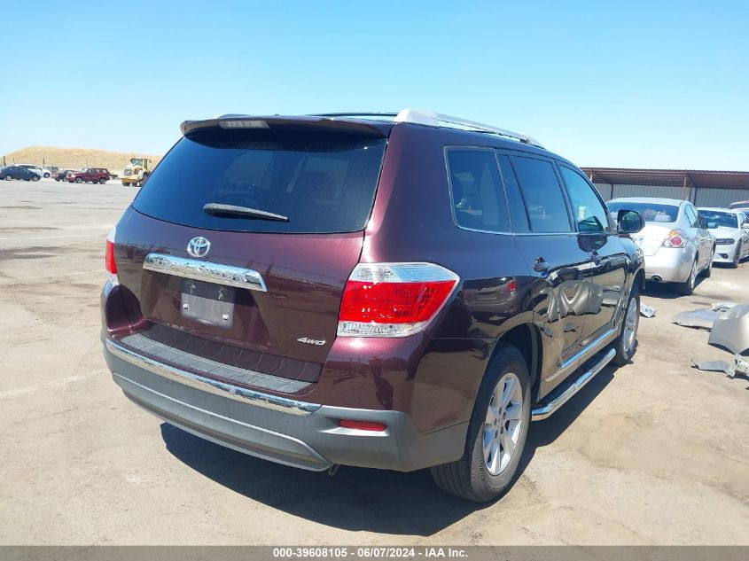 2013 Toyota Highlander Base V6 VIN: 5TDBK3EH9DS206245 Lot: 39608105