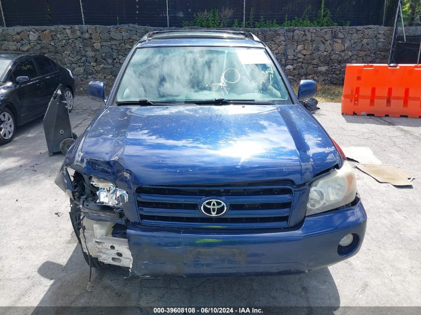 2005 Toyota Highlander Limited V6 VIN: JTEEP21A450077364 Lot: 39608108